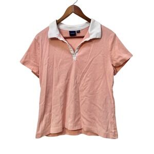 SONOMA Life Style Women's Pink Cotton Short Sleeve Polo Shirt XL Cotton